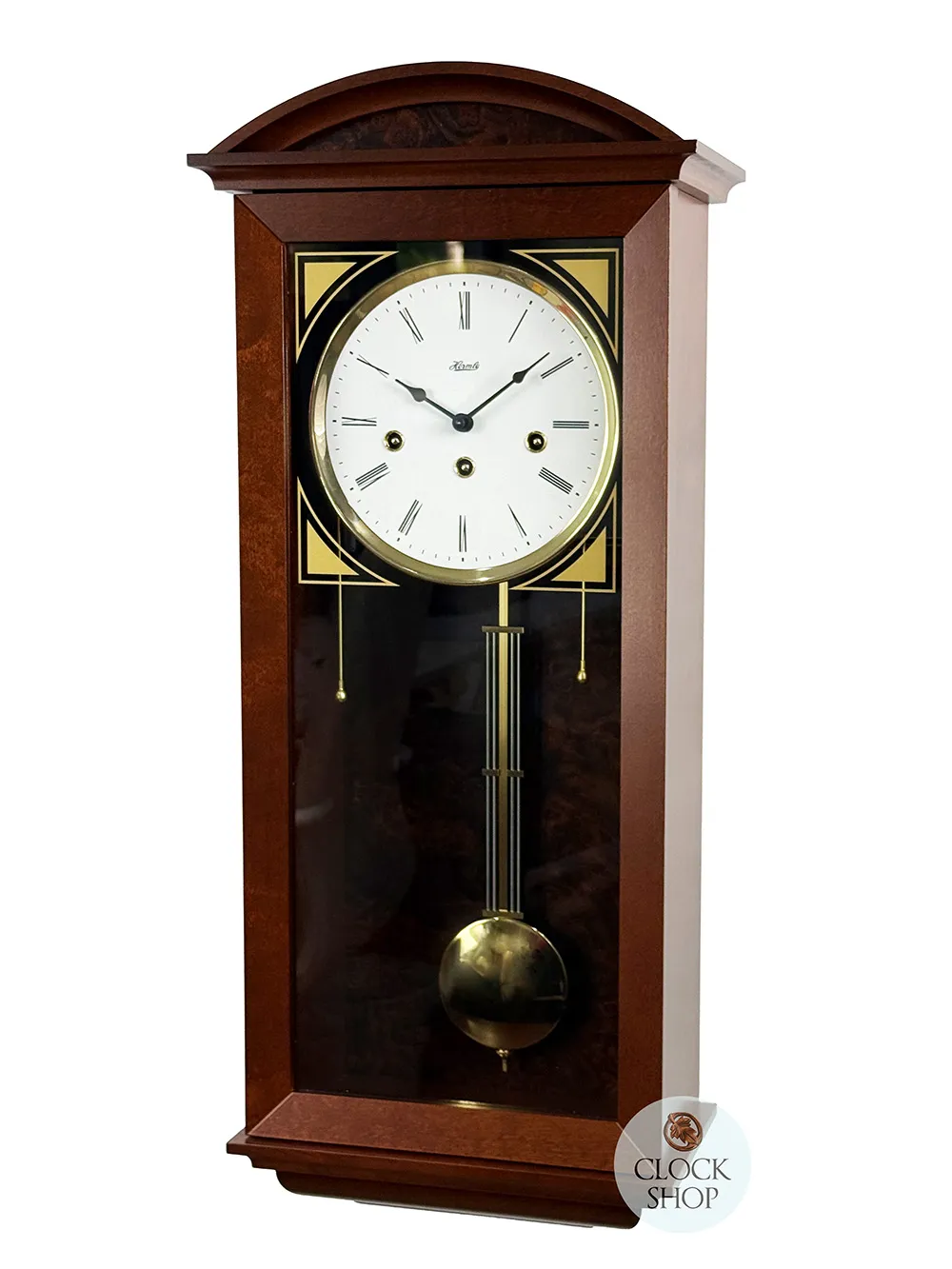 64cm Walnut 8 Day Mechanical Chiming Wall Clock By HERMLE image