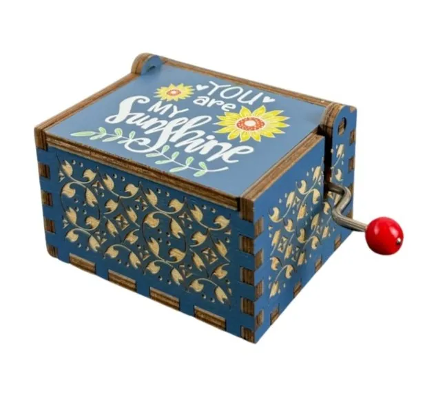 Wooden Hand Crank Music Box- You Are My Sunshine image