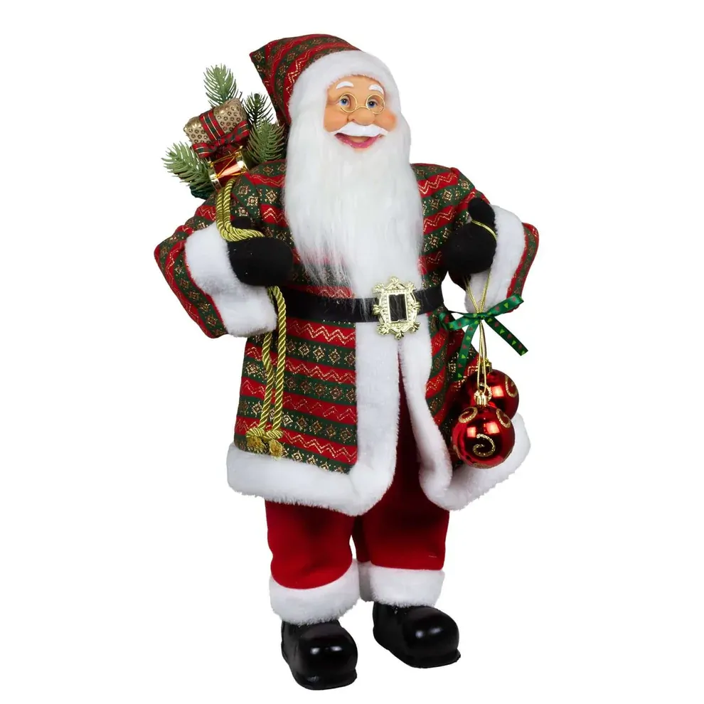 60cm Standing Santa Claus Holding Baubles image