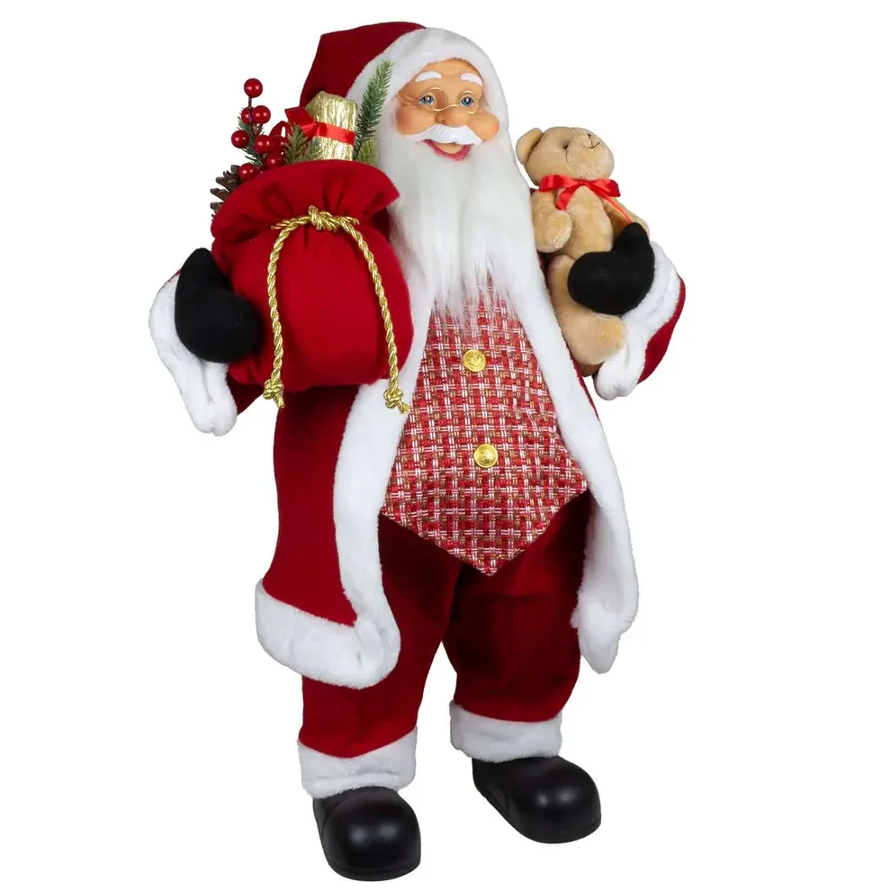 80cm Standing Santa Claus With Teddy image