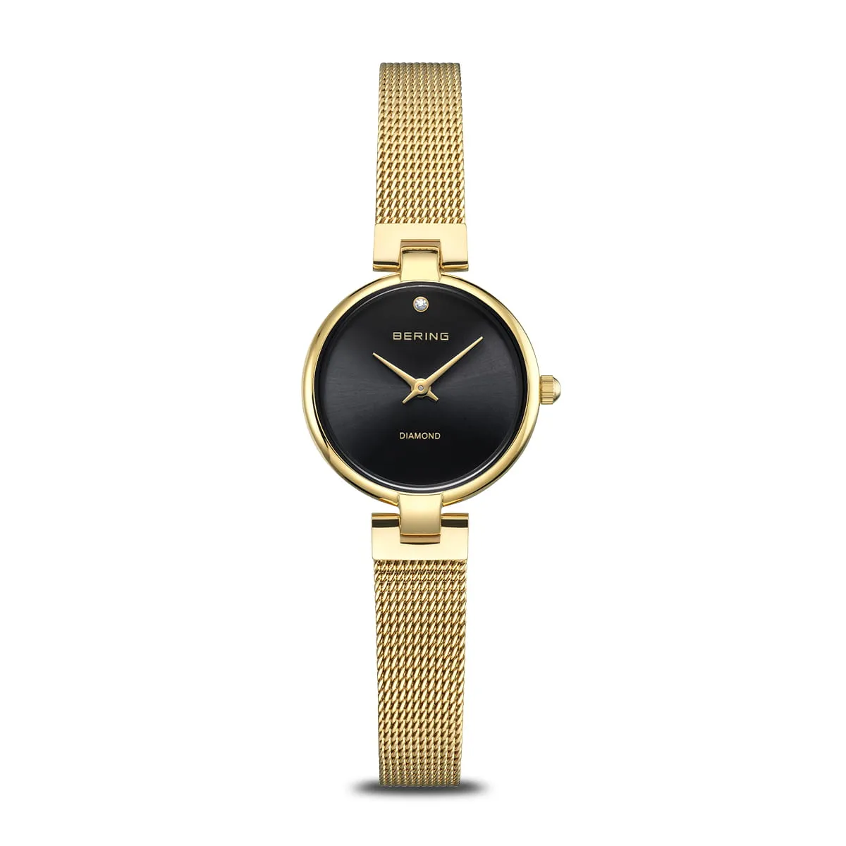 Gift Set- 25mm Classic Collection Gold & Black Womens Watch With Free Bracelet By BERING image