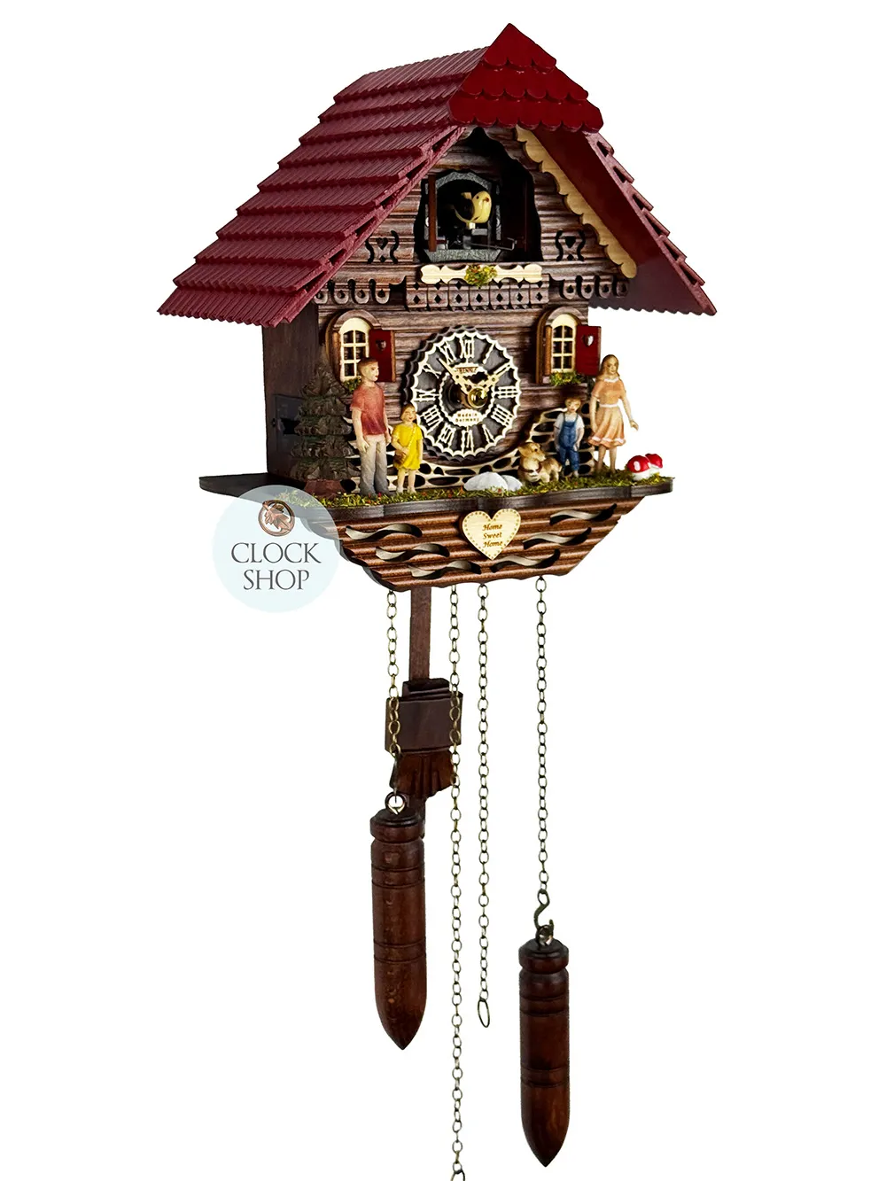 Home Sweet Home Battery Chalet Cuckoo Clock 21cm By TRENKLE image
