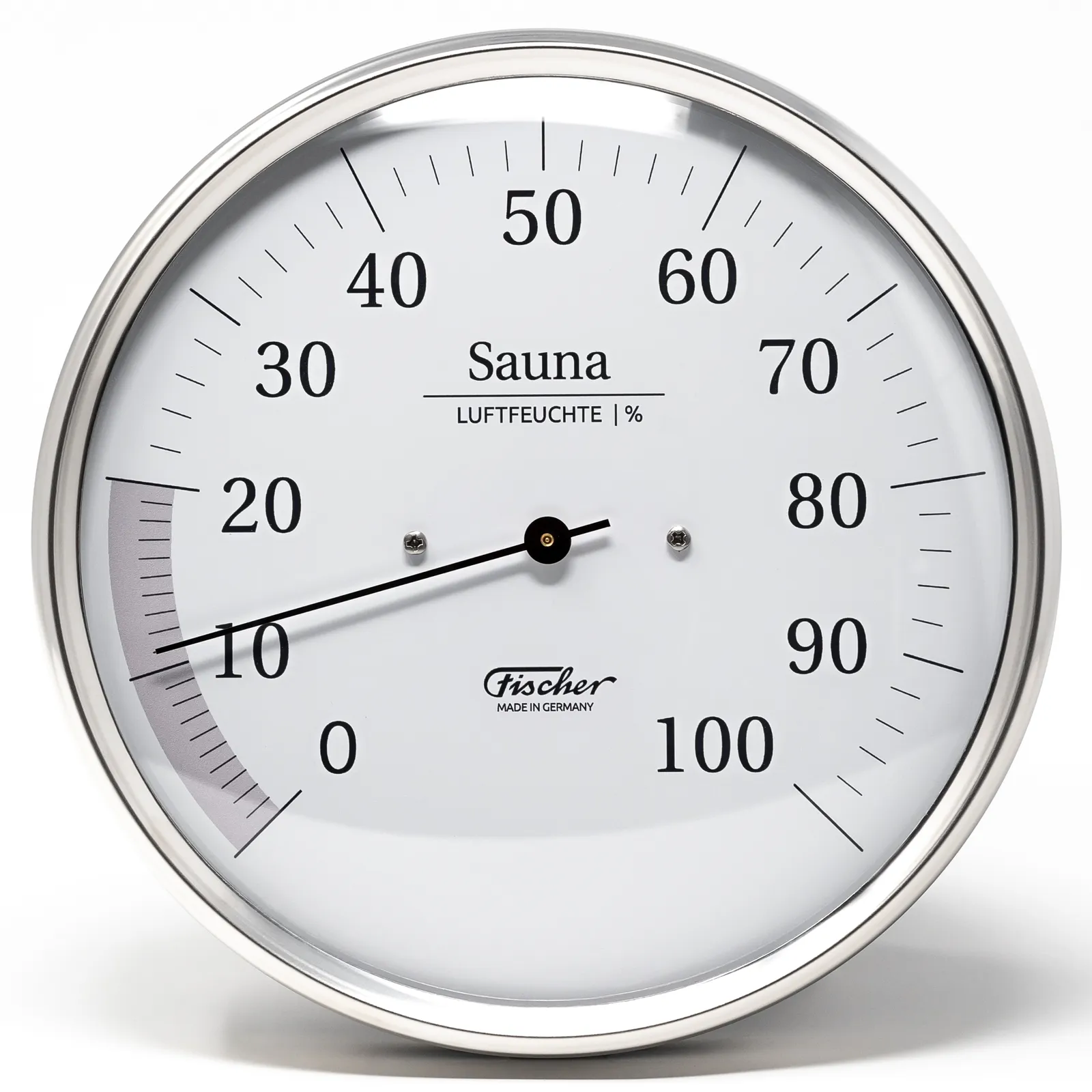 16cm Chrome Sauna Series Hair Hygrometer By FISCHER image