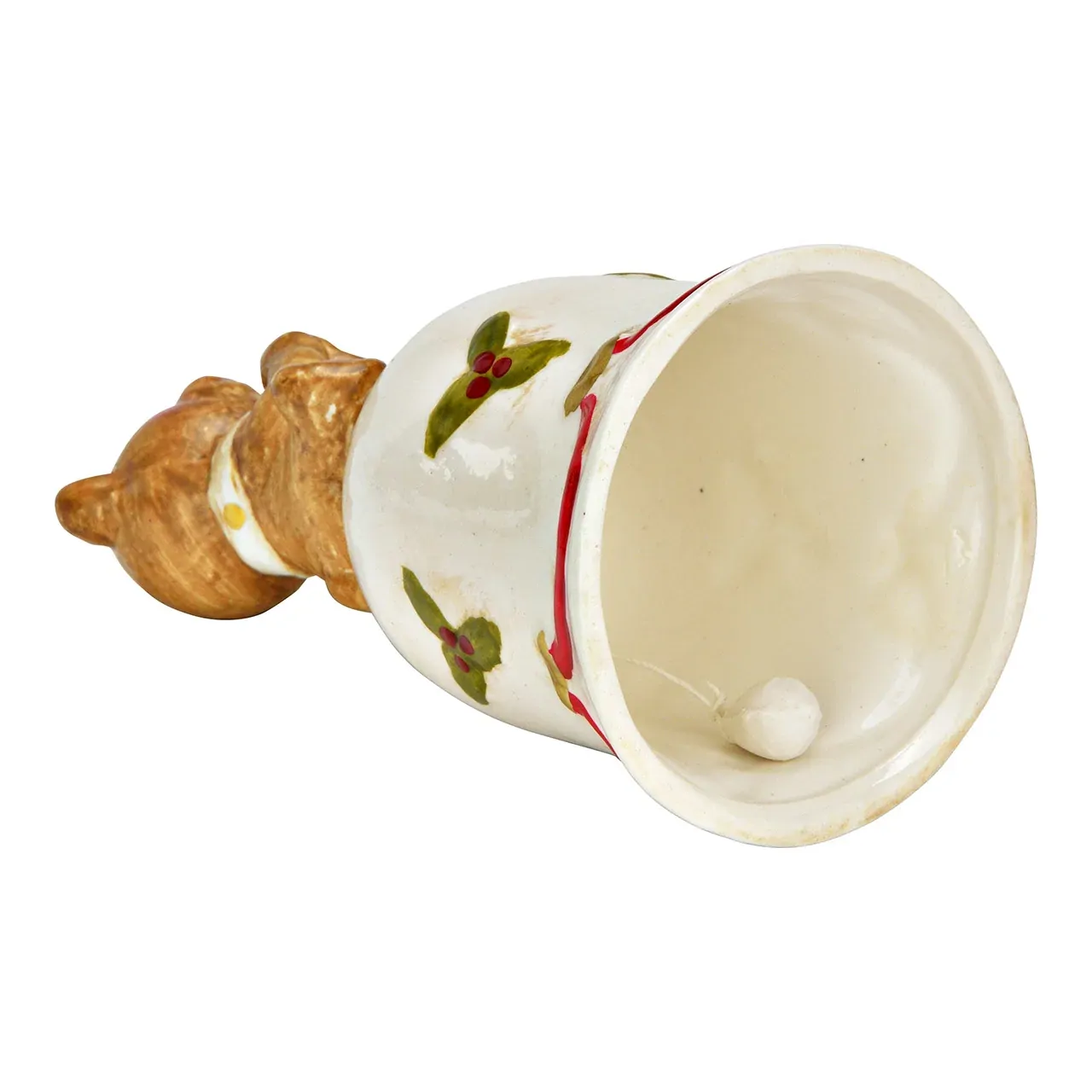 14cm Porcelain Bear On Christmas Bell image