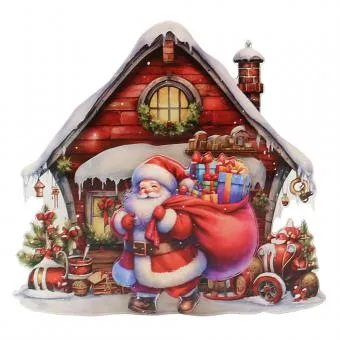 7cm 3D Christmas House Fridge Magnet- Assorted Designs image