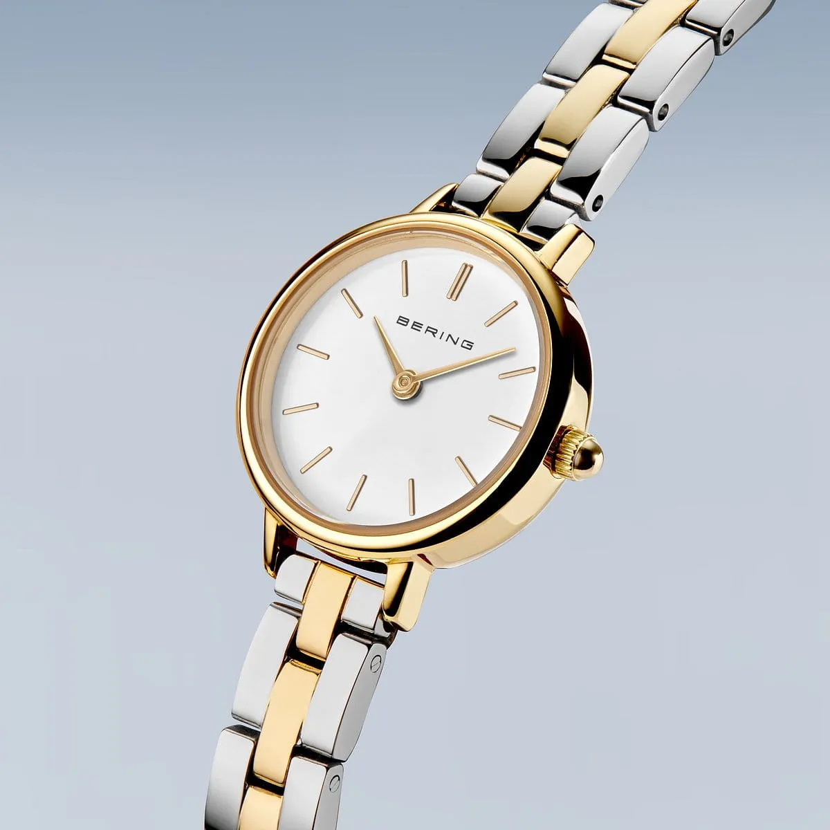 22mm Classic Collection Womens Watch With White Dial & Two-Tone Band By BERING image