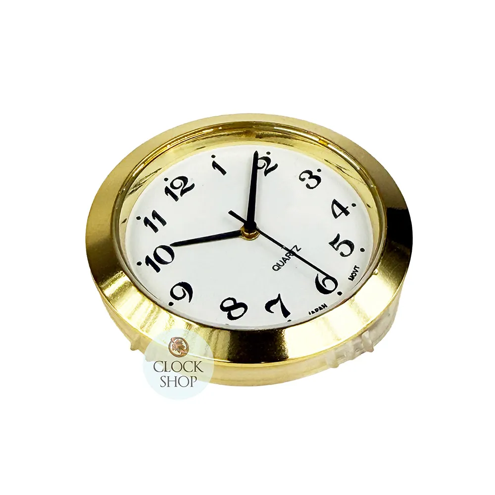 3.6cm Gold Clock Insert With White Dial & Arabic Numerals image