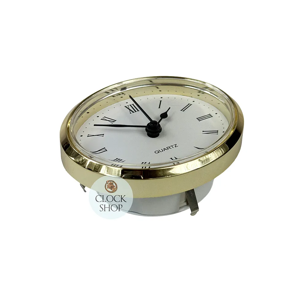 6.6cm x 8cm Gold Oval Clock Insert With White Dial & Roman Numerals image