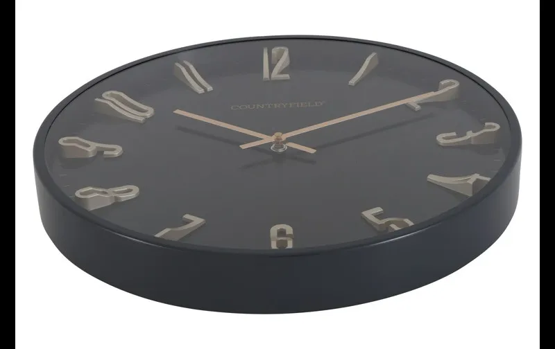 40cm Dark Grey & Copper 3D Wall Clock By COUNTRYFIELD image