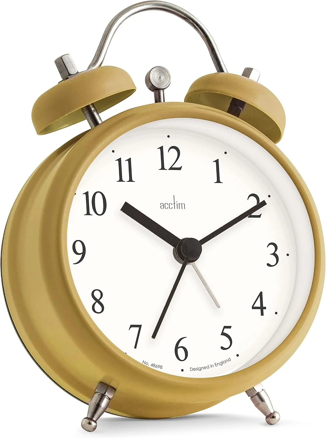 12cm Haven Yellow Double Bell Analogue Alarm Clock By ACCTIM image
