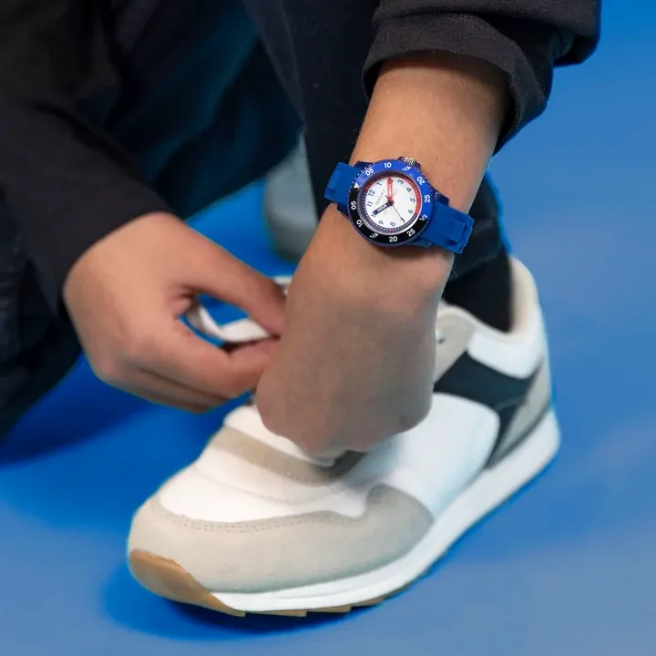 Time Teacher Blue Youth Quartz Watch With Silicone Strap By TIKKERS image