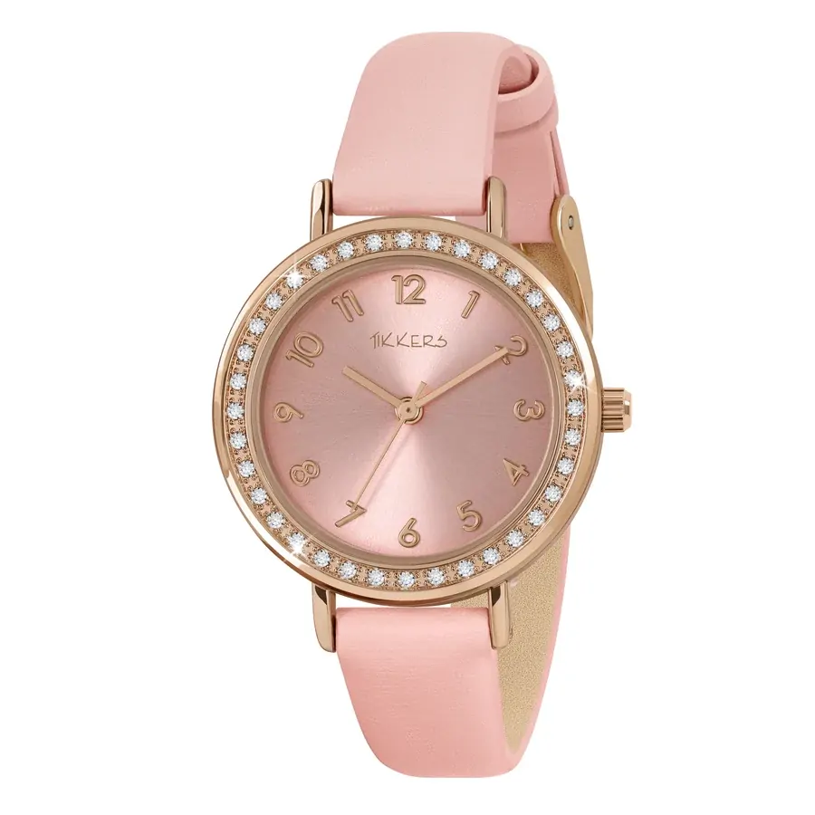 Pink Sparkle Kids Watch Gift Set With Beaded Friendship Bracelets By TIKKERS image