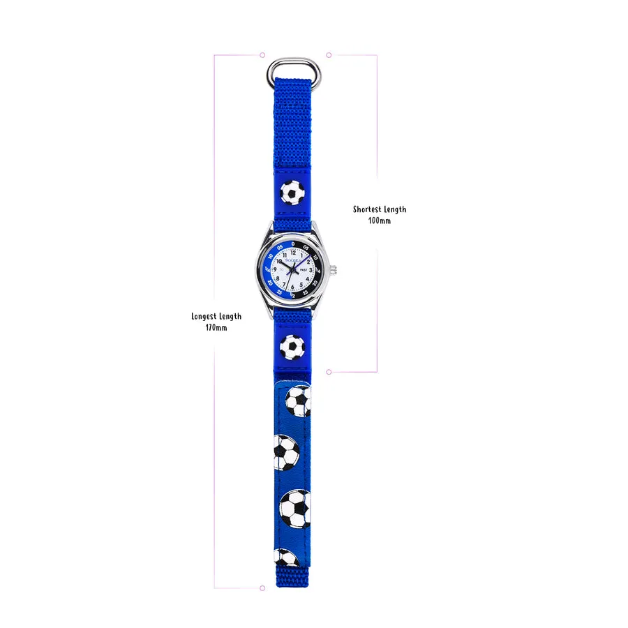 Time Teacher 3D Blue Football Kids Watch Gift Set With Wallet By TIKKERS image