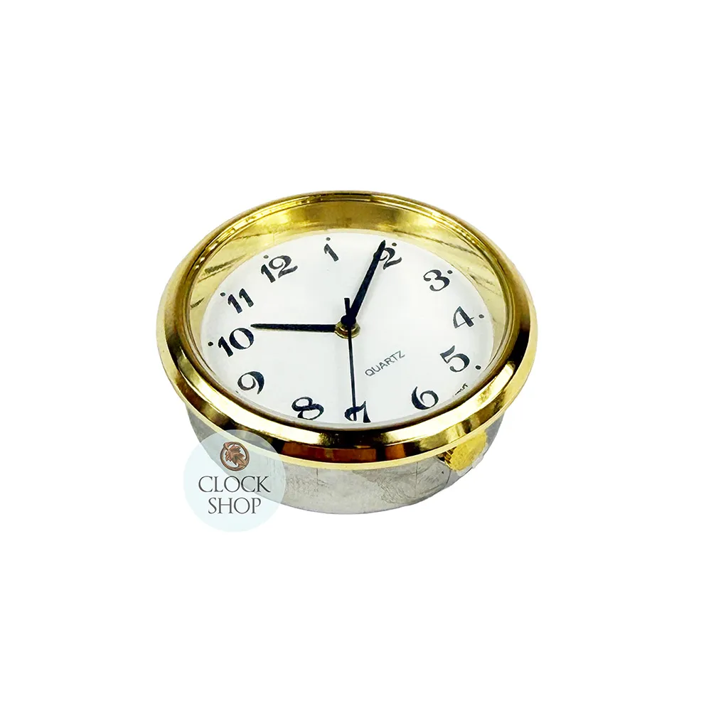 3.5cm Gold Clock Insert With White Dial & Arabic Numerals image