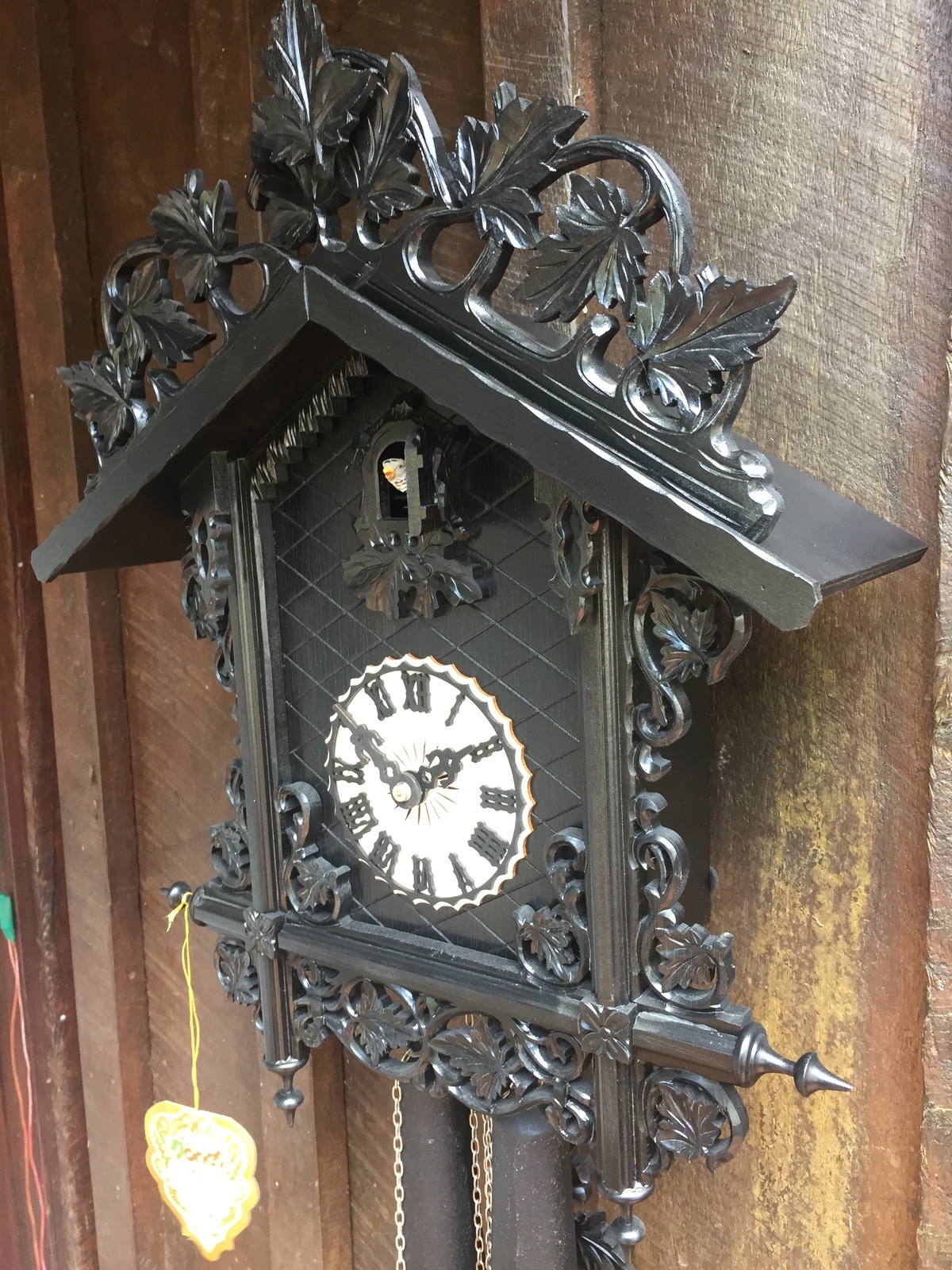 ORNATE BLACK RAILWAY 8 DAY 50CM CUCKOO CLOCK BY HONES Hönes