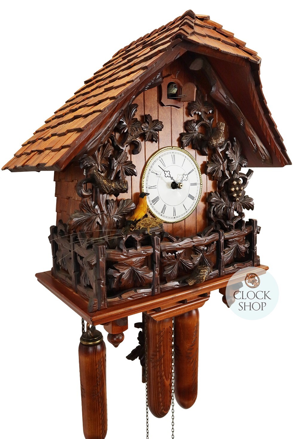 Chirping Bird 8 Day Mechanical Chalet Cuckoo Clock 44cm By ROMBA image