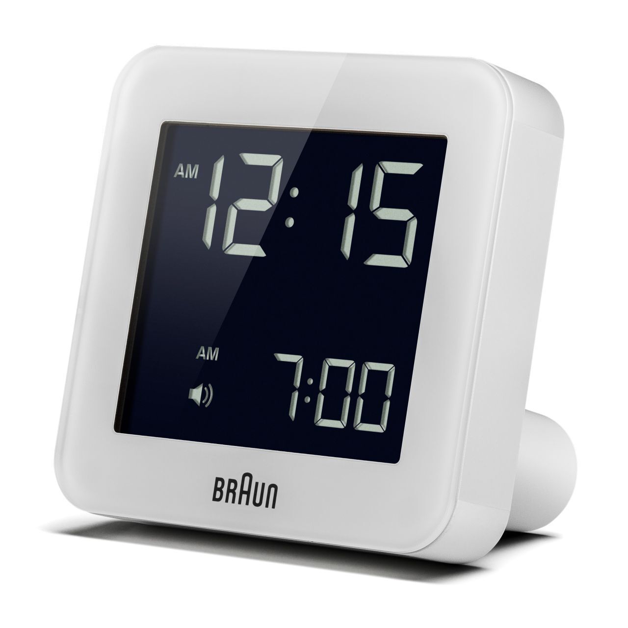 White Digital Alarm Clock By BRAUN Braun Clock Shop Australia