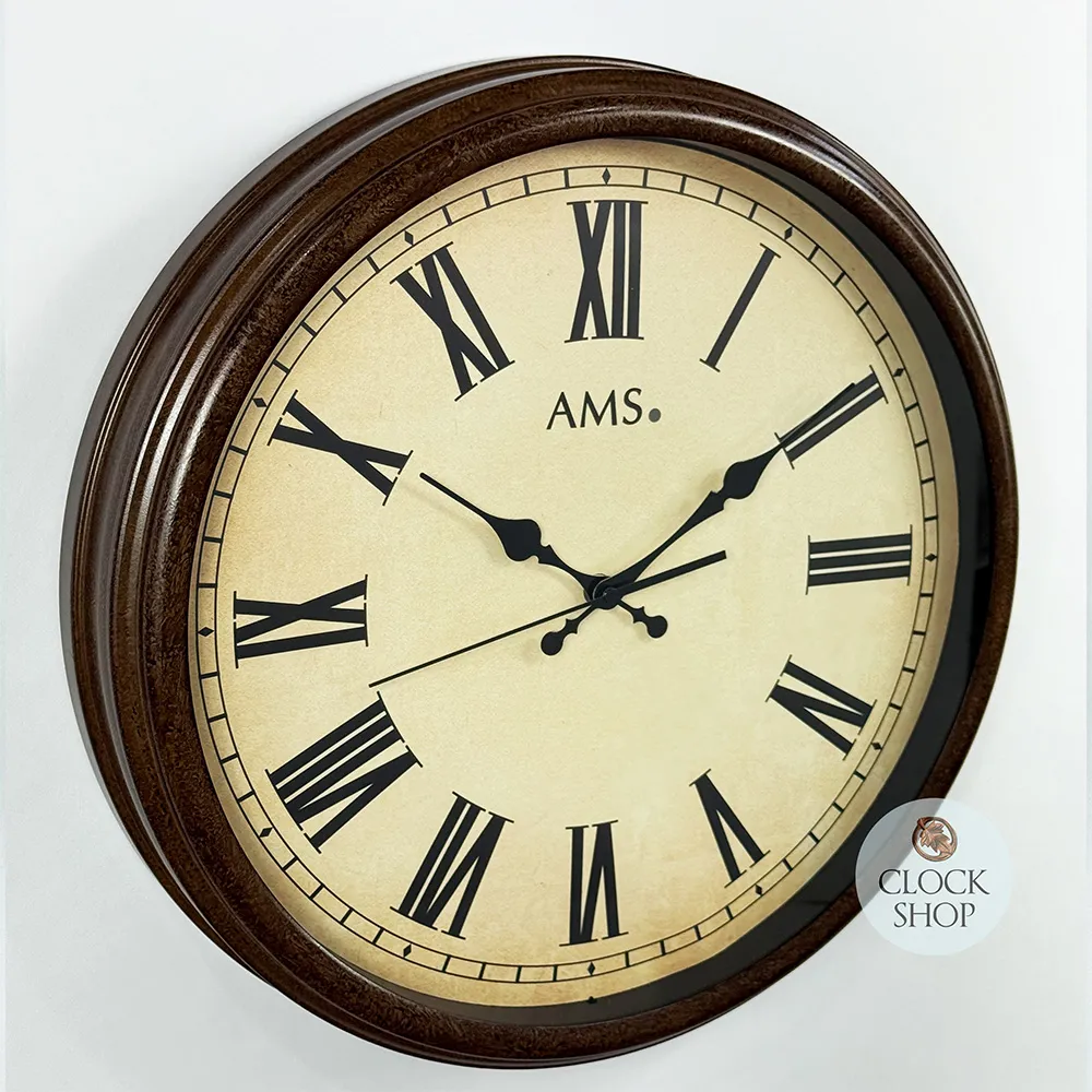 42cm Antique Style Round Wall Clock With Roman Numerals By AMS image