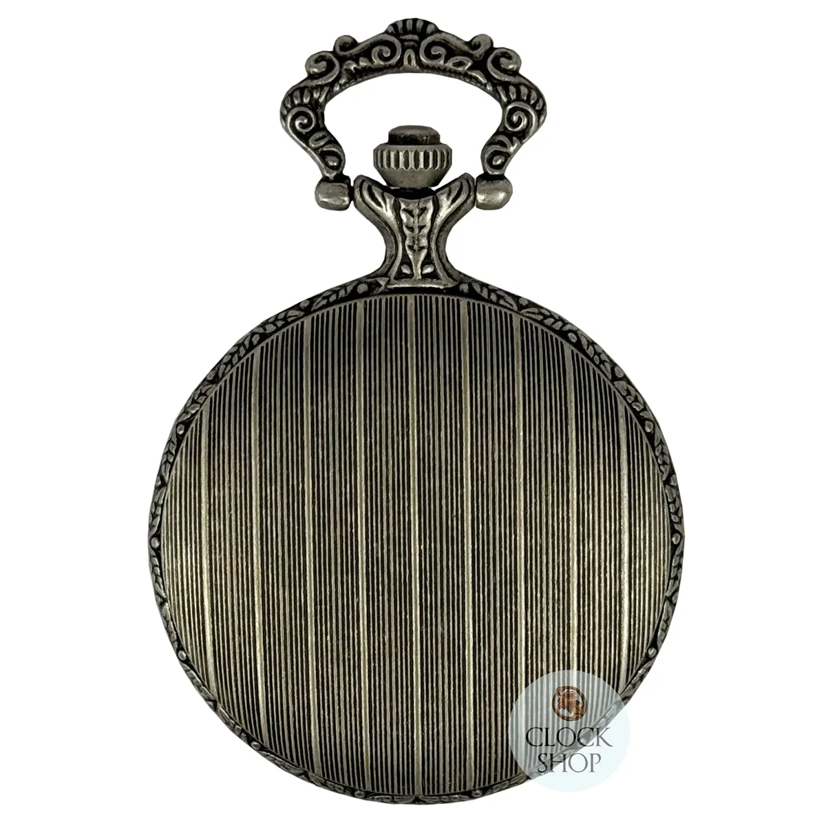 48mm Rhodium Mens Pocket Watch With Steam Train By CLASSIQUE (Roman) image