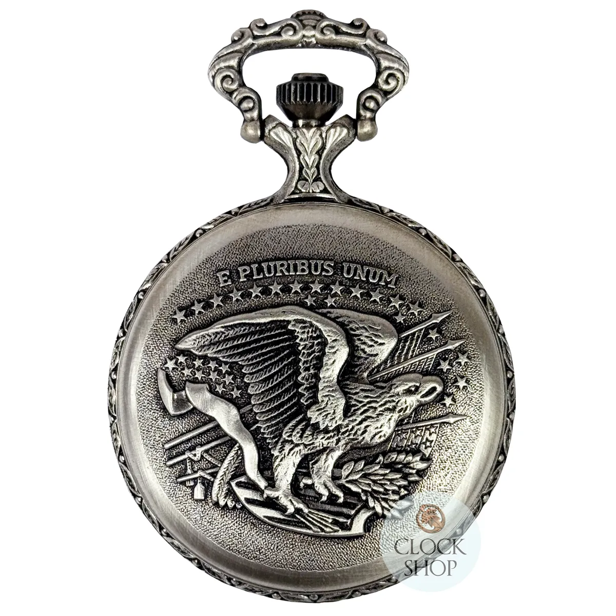 48mm Rhodium Unisex Pocket Watch With Couple On Motorbike By CLASSIQUE (Arabic) image