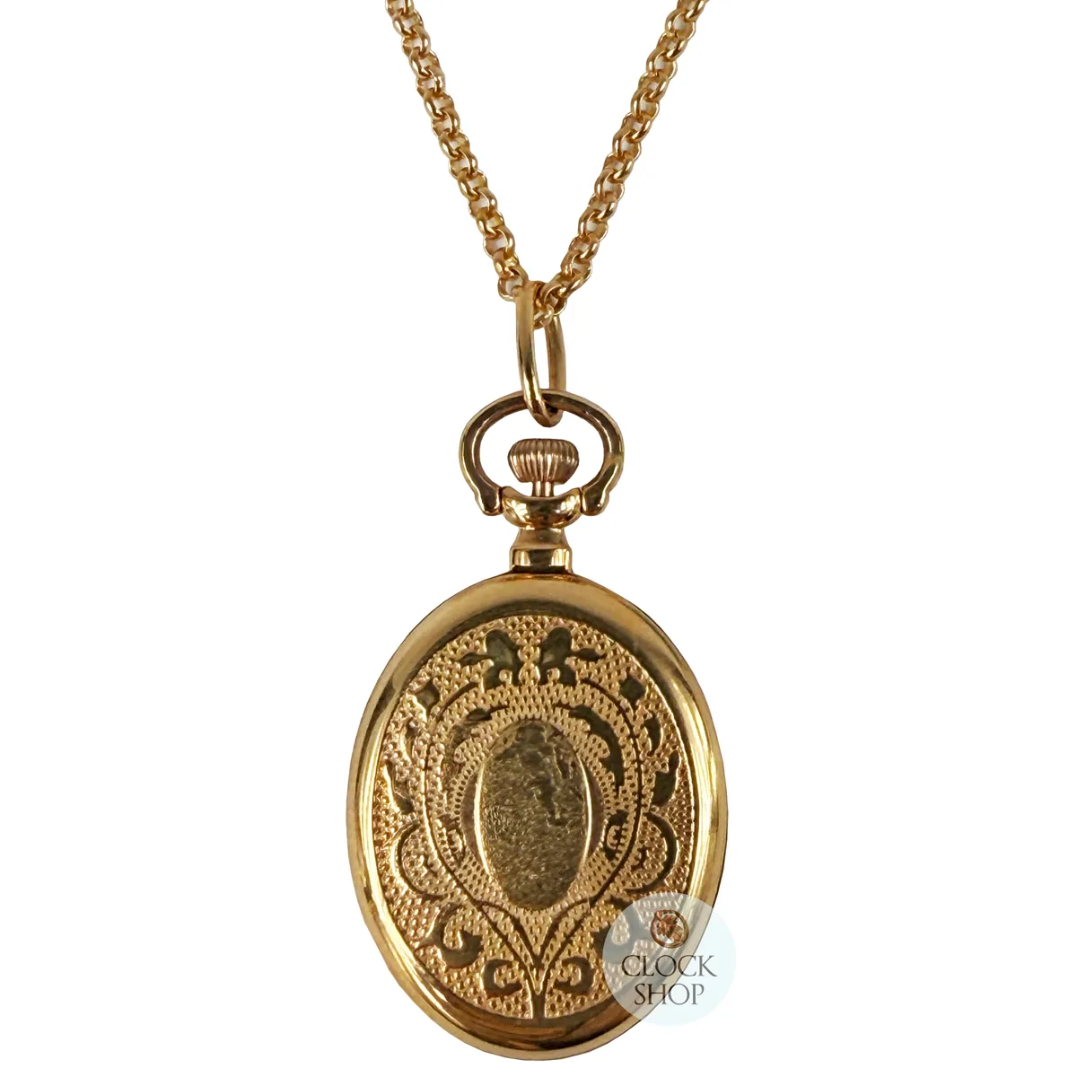 25mm Rose Gold Womens Oval Pendant Watch With Open Dial By CLASSIQUE (Arabic) image