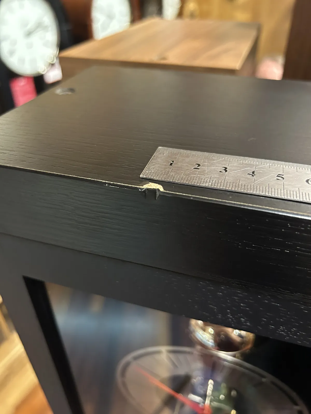 189cm Black Modern Skeleton Floor Clock With Bell Strike By HERMLE (Small Dent) image