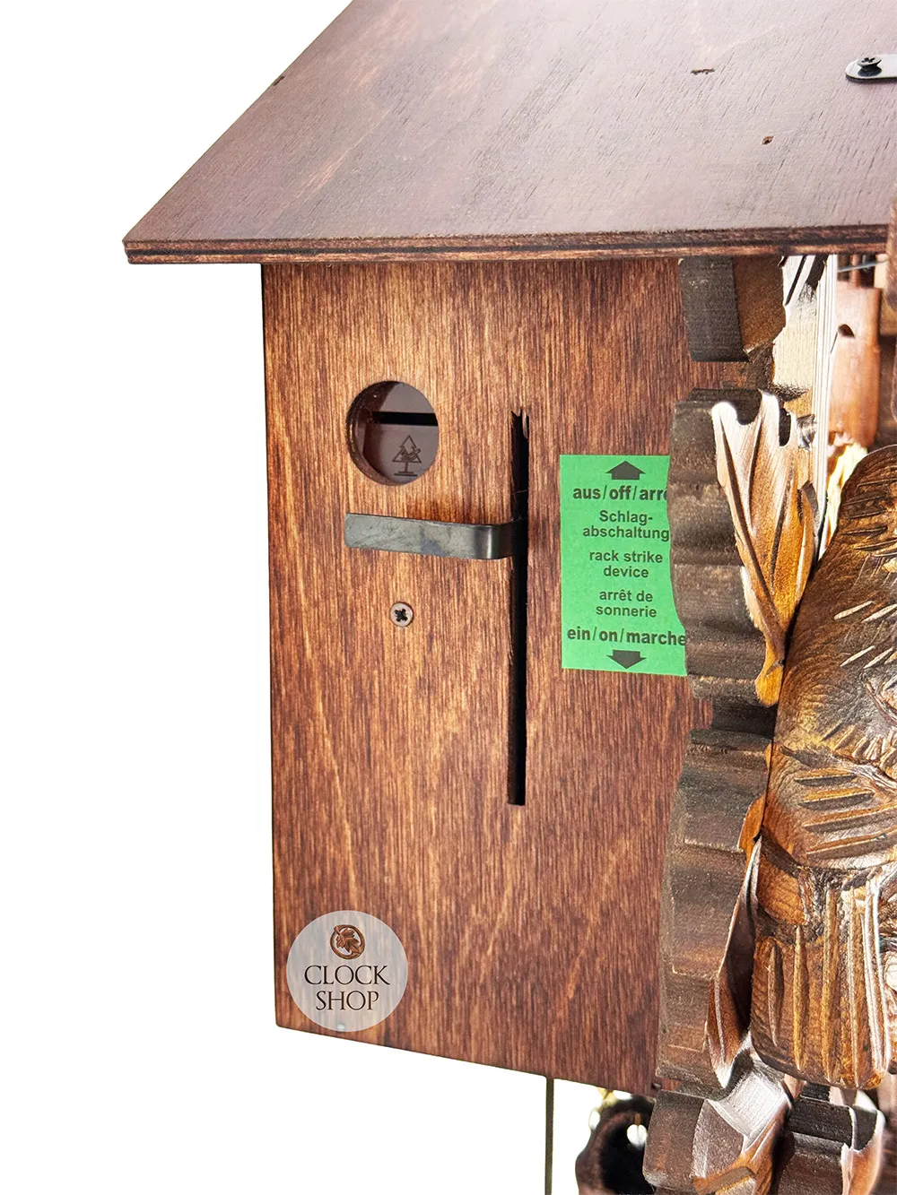 Mountaineer & Pheasant 8 Day Mechanical Carved Cuckoo Clock 48cm By HÖNES image