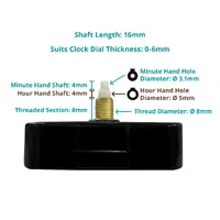 Customisable Press Fit Step Clock Movement Kit | Fits 3.1mm & 5.0mm Hand Holes image
