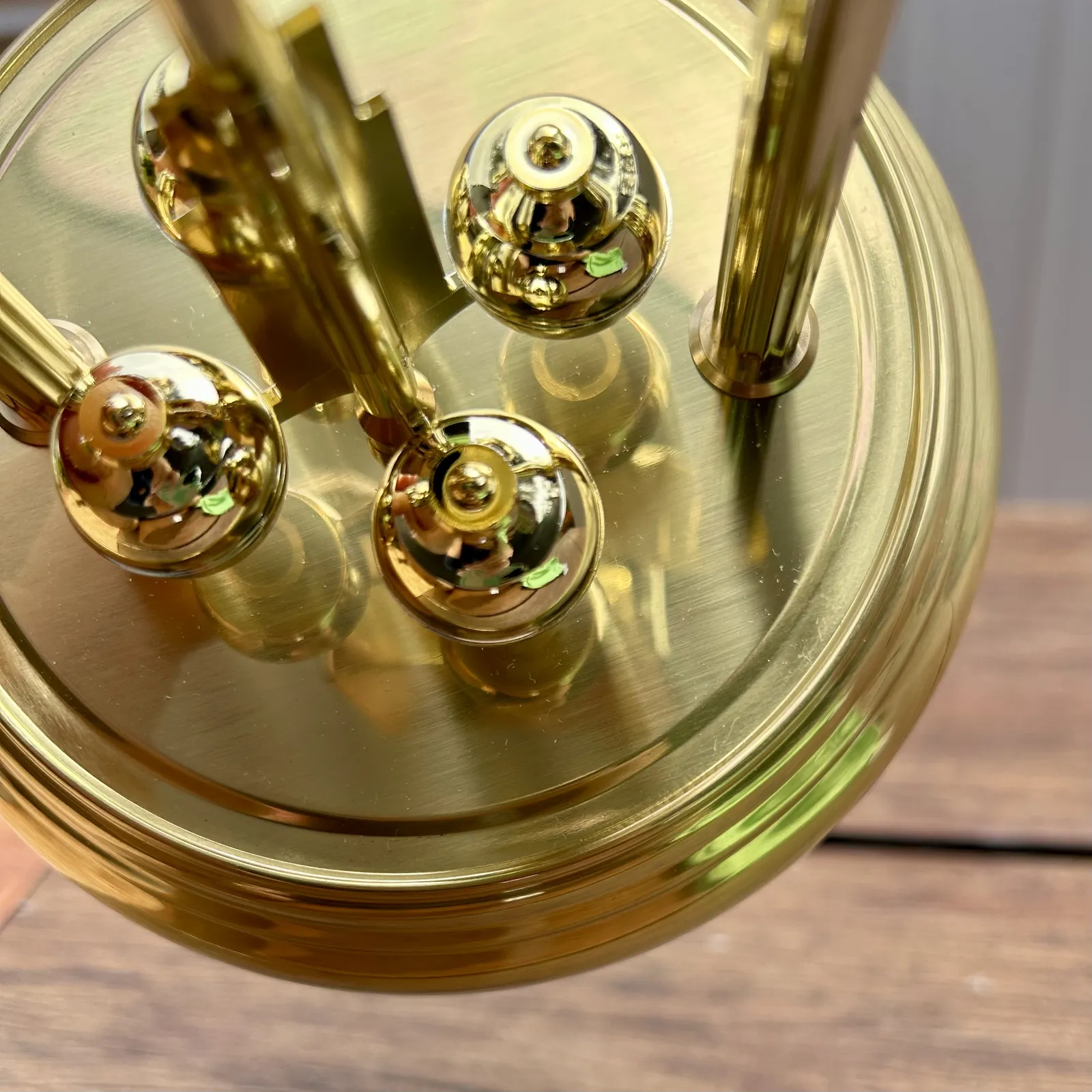 23cm Gold Anniversary Clock With White Arabic Dial & Westminster Chime By HALLER (Scratched Base) image