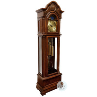 206cm Walnut Grandfather Clock with Tubular Bell Triple Chime & Moon Dial By AMS image