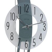 80.5cm Grey Wave Modern Wall Clock With Pendulum By HERMLE image