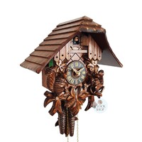 Squirrels 1 Day Mechanical Chalet Cuckoo Clock 28cm By HÖNES image