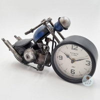 18cm Blue Motorbike Battery Table Clock By COUNTRYFIELD image