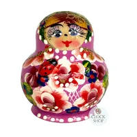 Floral Russian Dolls- Pink with Ladybug Mini 5.5cm (Set Of 5) image