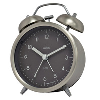 13.5 Aksel Brushed Silver Double Bell Analogue Alarm Clock By ACCTIM image
