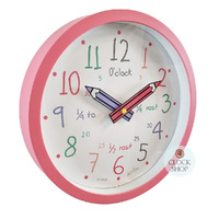 26cm Alma Pink Children's Time Teaching Wall Clock By ACCTIM image