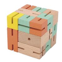 Wooden 3D Puzzle- Robot (Green & Yellow) image