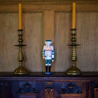 40cm White Teal & Silver King Nutcracker By Seiffener image