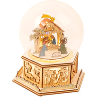 21cm Musical Snow Globe With LED & Nativity Scene (Silent Night) image