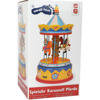 Yellow and Blue Carousel Music Box With Horses (Loewe- Camelot) image