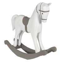 26cm White & Grey Rocking Horse Decoration image
