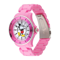 40mm Disney Sports Mickey Mouse Womens Watch With Pink Band & White Dial image