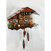 Farm House & Weather House Battery Chalet Cuckoo Clock 24cm By ENGSTLER image