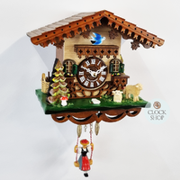 Forest Cabin Battery Chalet Kuckulino With Sheep & Swinging Doll 16cm By ENGSTLER image