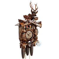 After The Hunt 8 Day Mechanical Carved Cuckoo Clock 54cm By ENGSTLER image