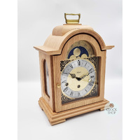 30cm Light Oak Mechanical Table Clock With Westminster Chime & Moon Dial By HERMLE image
