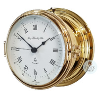 18cm Brass Ship's Bell Nautical Quartz Clock By HERMLE image