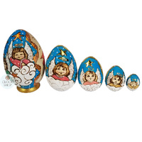 Woodburn Egg Russian Dolls- Blue Angels 15cm (Set Of 5) image