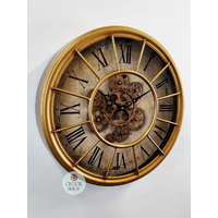 45cm Alford Gold Moving Gear Wall Clock By COUNTRYFIELD image