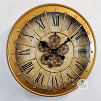 60cm Alford Gold Moving Gear Wall Clock By COUNTRYFIELD image